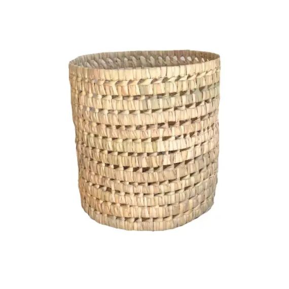 Cache pot feuilles de palmier osier naturel 20 cm