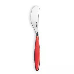 Tartineur couteau à beurre en acier inox et acrylique rouge