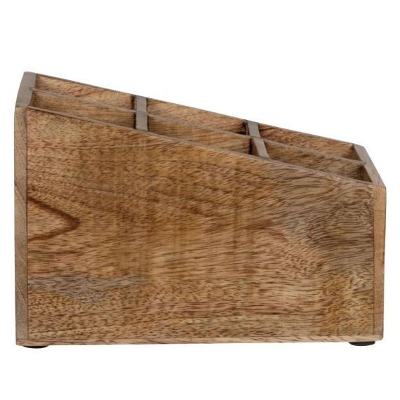 Pot à crayons multiple en bois de manguier marron