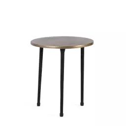 Table basse en aluminium couleur bronze vieilli 40 cm Ø