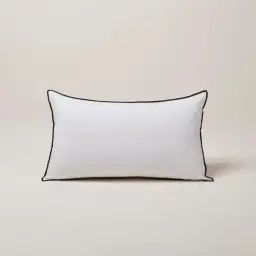 Housse de coussin 28×47 cm Blanc et bourdon noir