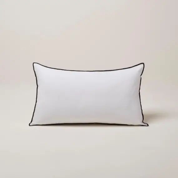 Housse de coussin 28×47 cm Blanc et bourdon noir