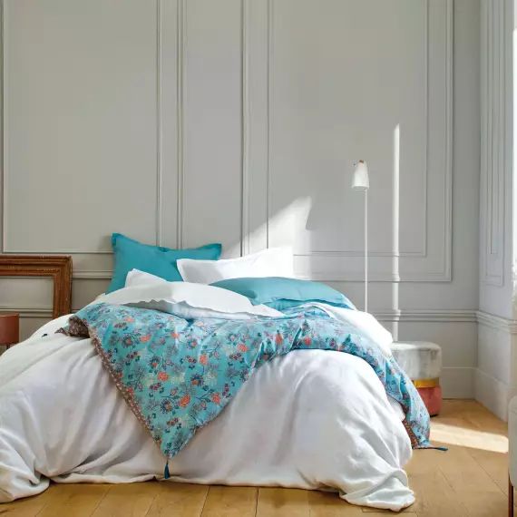 Drap housse 100% lin lavé, Louxor BLANC DES VOSGES