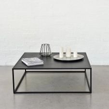 Table basse carrée en métal noir mat Bricklane
