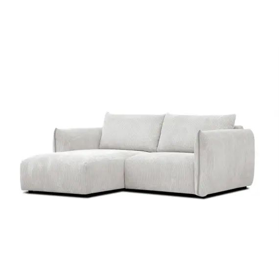 Canapé d&rsquo;angle gauche 3 places tissu beige