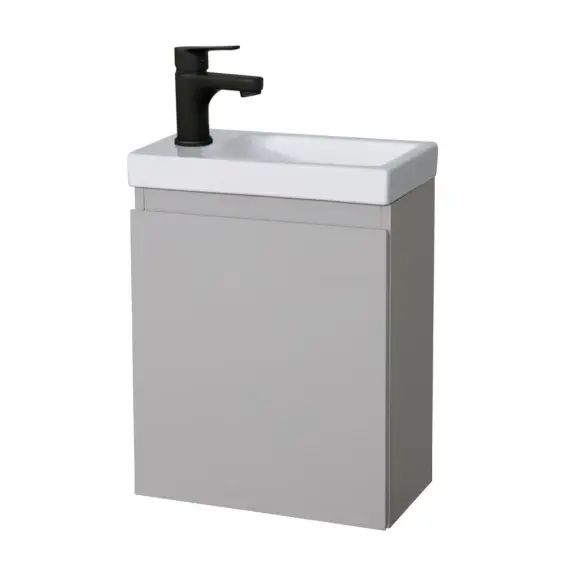 Meuble lave-mains  gris sable + robinet noir