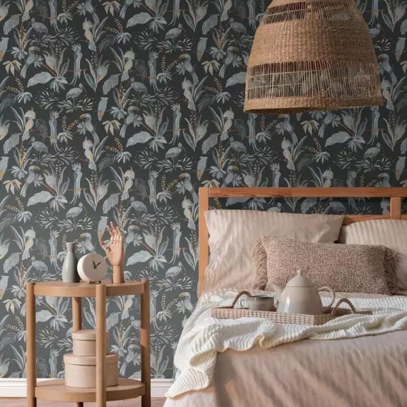 Papier peint intissé Seychelles oiseaux noir