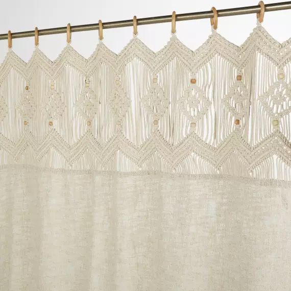 Rideau à œillets beige à l&rsquo;unité 130×300