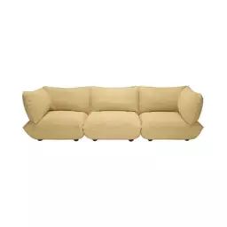 Canapé 3 places ou + Sumo en Tissu, Mousse recyclée – Couleur Jaune – 301 x 108 x 90 cm