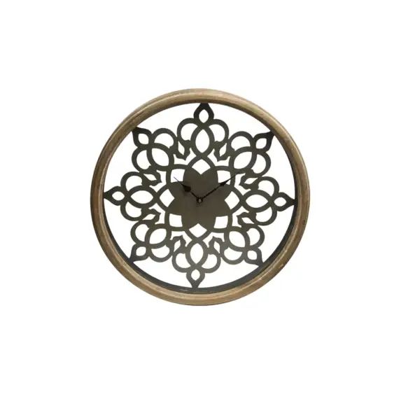 Horloge murale en bois et fer LUDWIG