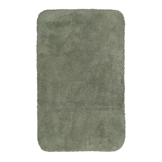 Tapis de bain doux vert kaki coton 60×100