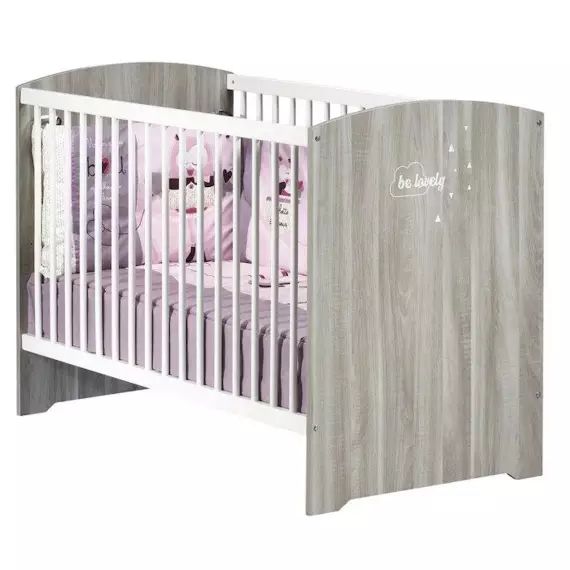 Lit bébé à barreaux 120x60cm gris