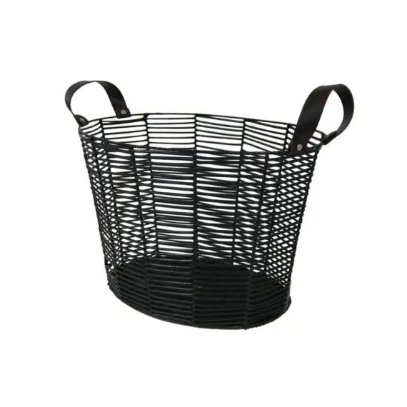 Panier tressé noir 43x30x28cm