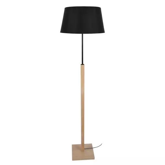 Lampadaire bois naturel et noir