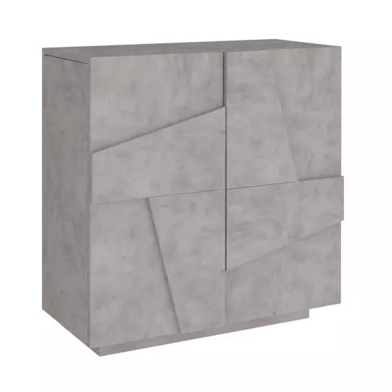 Meuble à chaussures avec 2 portes effet bois gris ardoise