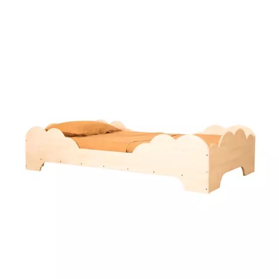 Lit enfant nuage en bois contreplaqué naturel Montessori