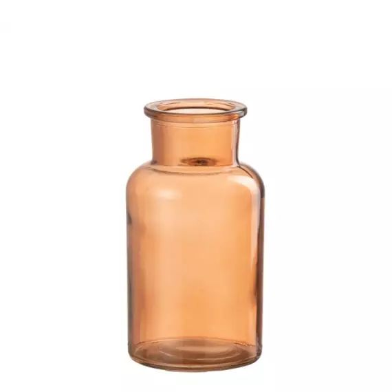 Vase bouteille en verre marron 7x7x13 cm