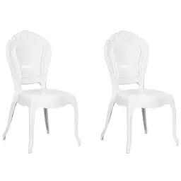 Lot de 2 chaises de salle à manger blanche