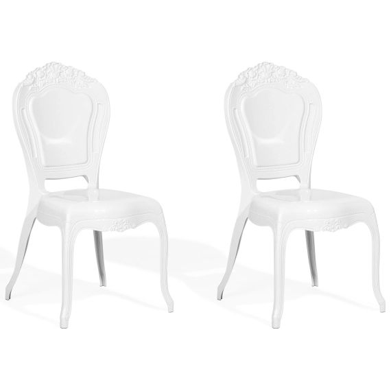 Lot de 2 chaises de salle à manger blanche