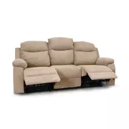Canapé de relaxation 3 places en tissu BONA – Beige – 211 x 90 x 100 cm – Usinestreet