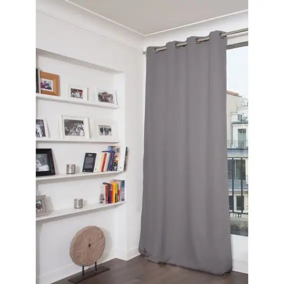 Rideau thermique occultant gris 140×180