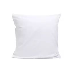 Taie d’oreiller unie en percale de coton blanc 65x65cm
