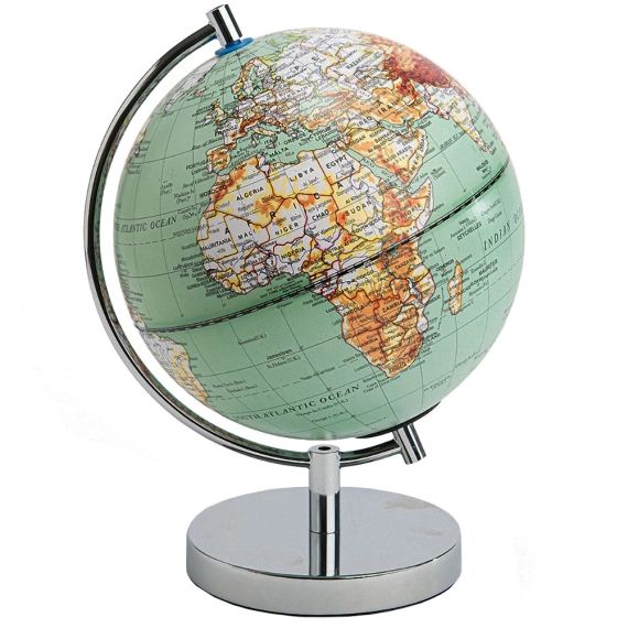 Décoration globe terrestre vert H29cm