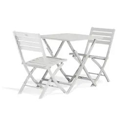 Ensemble repas de jardin 2 places en aluminium gris