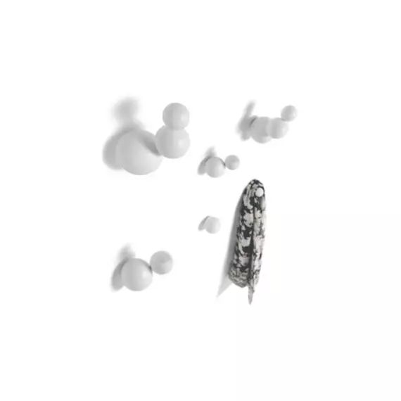 Patère Bubble en Bois, Hêtre massif tourné – Couleur Blanc – 11 x 24.99 x 15 cm – Designer Annebet Philps