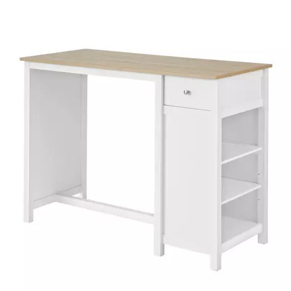 Table Haute de Bar effet bois blanc