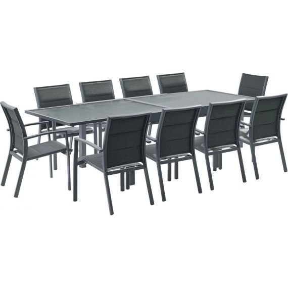 Salon de jardin moderne 10 personnes Modulo gris