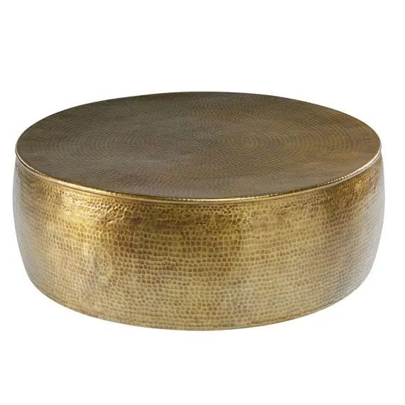 Table basse en aluminium martelé doré Paloma