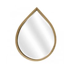 Miroir déco métal doré goutte miroir biseauté 30×23
