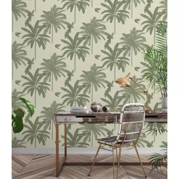 Papier peint vinyle sur intissé Canopée vert