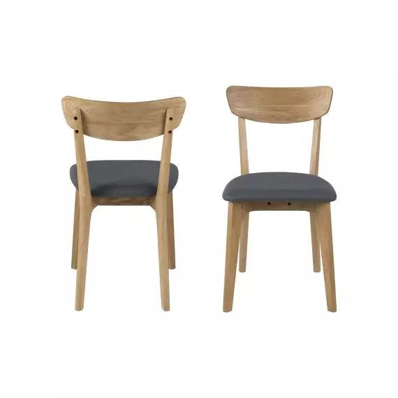 Chaises moderne en bois et tissus (lot de 2)