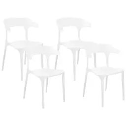 Lot de 4 chaises de salle à manger blanches