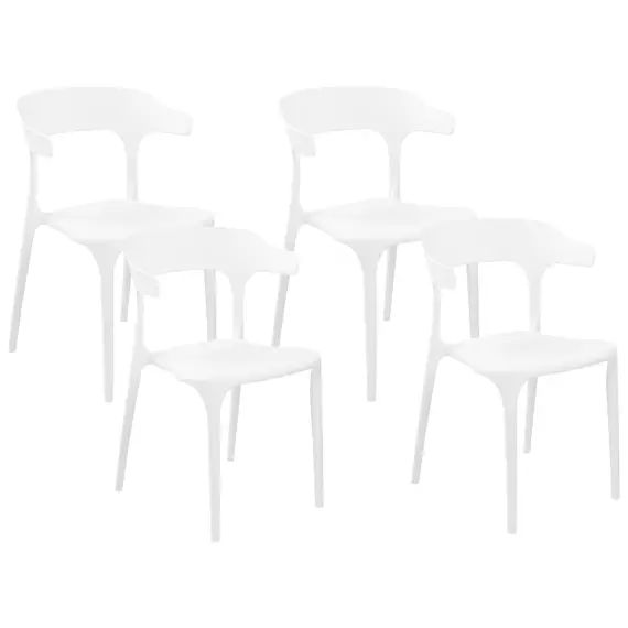 Lot de 4 chaises de salle à manger blanches