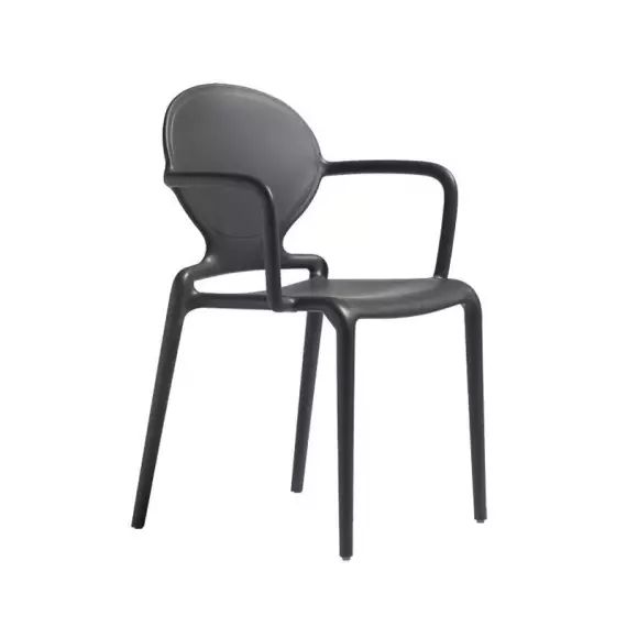 Chaise design en plastique gris anthracite