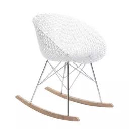 Rocking chair Smatrik en Plastique, Bois – Couleur Transparent – 58.28 x 61 x 77 cm – Designer Tokujin Yoshioka