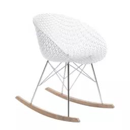Rocking chair Smatrik en Plastique, Bois – Couleur Transparent – 58.28 x 61 x 77 cm – Designer Tokujin Yoshioka