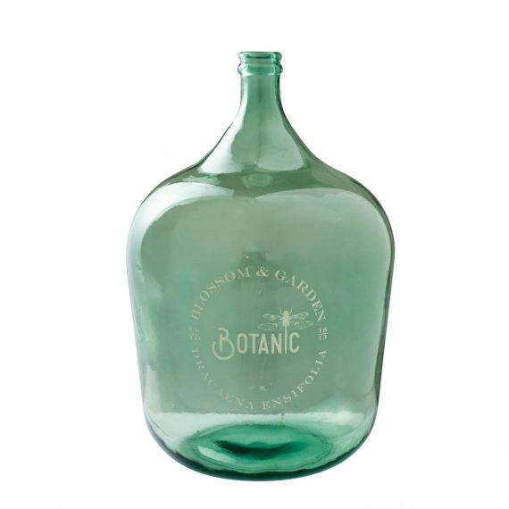 Vase Dame-Jeanne en verre teinté vert H56