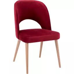 Chaise tissu rouge 45x50x85cm