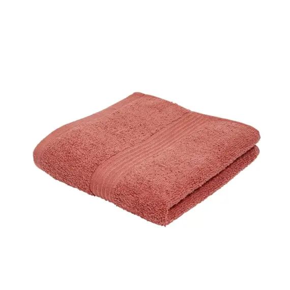 Serviette de bain uni en coton rouge 50×90