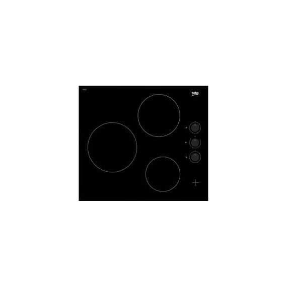 Table vitrocéramique Beko HIC63100 3 foyers Noir