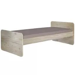 Pack lit avec matelas bois massif bois 90×190 cm