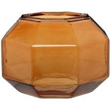 Vase à facettes en verre marron H16