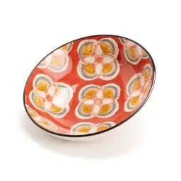 Assiette creuse   19 cm en grès  décoré