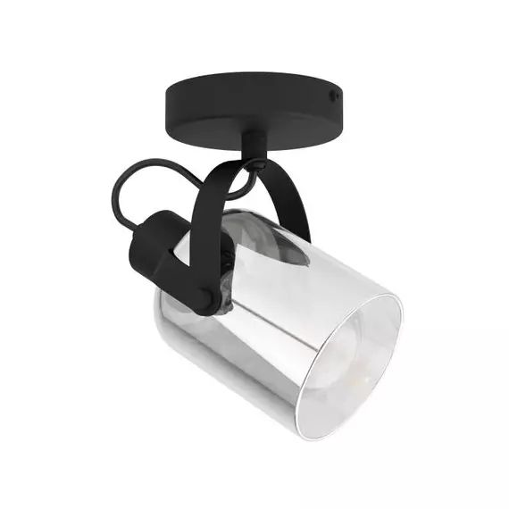 Spot 1 lumière verre H. 18 cm BERREGAS noir