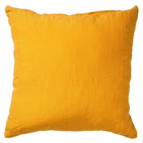 Housse de coussin jaune en laine-45×45 cm uni