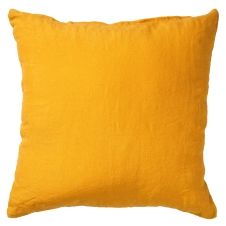 Housse de coussin jaune en laine-45×45 cm uni